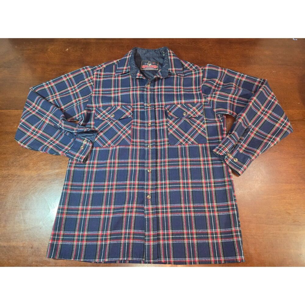 Vtg Back Packer Sportswear Plaid Flannel Shirt Medium Long Sleeve